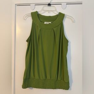 Cato Olive Green Pleated Sleeveless Camisole